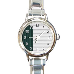 Construction Design Door Exterior Round Italian Charm Watch