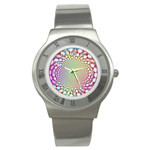 Color Abstract Background Textures Stainless Steel Watch Front