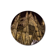 Cologne Church Evening Showplace Rubber Coaster (round)  by Amaryn4rt