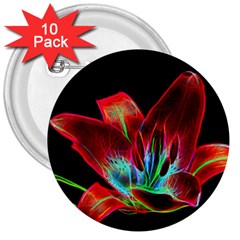 Flower Pattern Design Abstract Background 3  Buttons (10 Pack) 