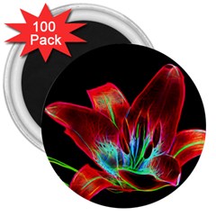 Flower Pattern Design Abstract Background 3  Magnets (100 Pack) by Amaryn4rt