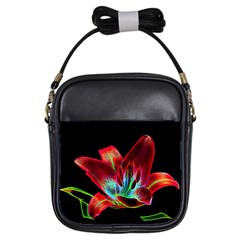 Flower Pattern Design Abstract Background Girls Sling Bags by Amaryn4rt