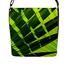 Frond Leaves Tropical Nature Plant Flap Messenger Bag (l)  by Amaryn4rt