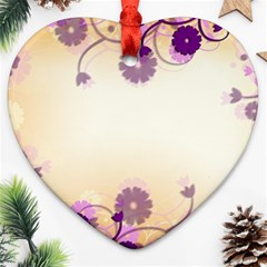 Floral Background Ornament (heart) by Amaryn4rt