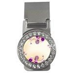 Floral Background Money Clips (CZ)  Front