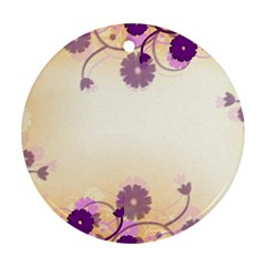 Floral Background Round Ornament (two Sides)