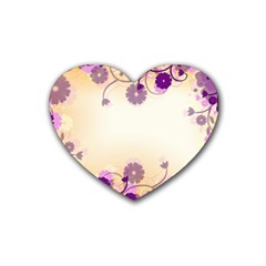 Floral Background Heart Coaster (4 Pack)  by Amaryn4rt