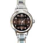 Fractal Art Design Geometry Round Italian Charm Watch Front