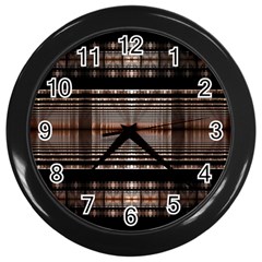 Fractal Art Design Geometry Wall Clocks (black) by Amaryn4rt