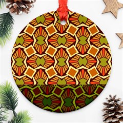 Geometry Shape Retro Trendy Symbol Ornament (round) by Amaryn4rt