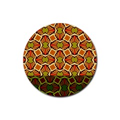 Geometry Shape Retro Trendy Symbol Rubber Round Coaster (4 Pack)  by Amaryn4rt