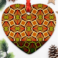 Geometry Shape Retro Trendy Symbol Heart Ornament (two Sides) by Amaryn4rt