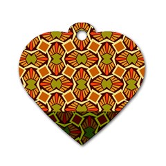 Geometry Shape Retro Trendy Symbol Dog Tag Heart (one Side) by Amaryn4rt