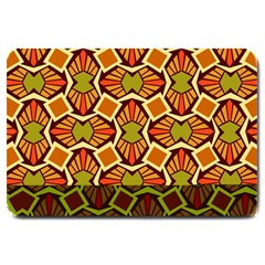 Geometry Shape Retro Trendy Symbol Large Doormat  by Amaryn4rt