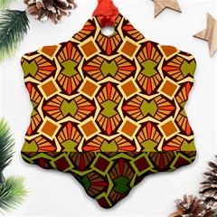 Geometry Shape Retro Trendy Symbol Snowflake Ornament (two Sides) by Amaryn4rt