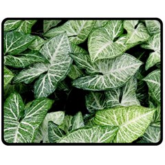 Green Leaves Nature Pattern Plant Fleece Blanket (medium) 