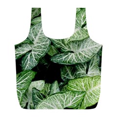 Green Leaves Nature Pattern Plant Full Print Recycle Bags (l) 