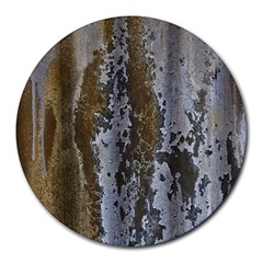 Grunge Rust Old Wall Metal Texture Round Mousepads by Amaryn4rt