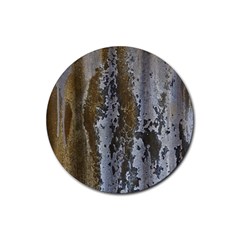 Grunge Rust Old Wall Metal Texture Rubber Round Coaster (4 Pack)  by Amaryn4rt