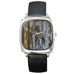 Grunge Rust Old Wall Metal Texture Square Metal Watch by Amaryn4rt