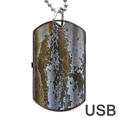 Grunge Rust Old Wall Metal Texture Dog Tag Usb Flash (one Side) by Amaryn4rt