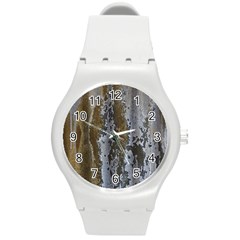 Grunge Rust Old Wall Metal Texture Round Plastic Sport Watch (m)