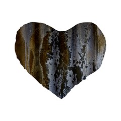 Grunge Rust Old Wall Metal Texture Standard 16  Premium Heart Shape Cushions by Amaryn4rt