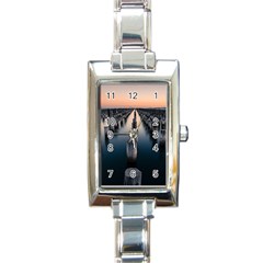 Logs Nature Pattern Pillars Shadow Rectangle Italian Charm Watch by Amaryn4rt