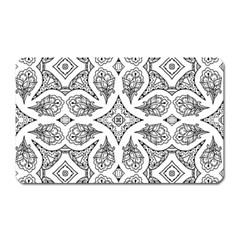 Mandala Line Art Black And White Magnet (rectangular) by Amaryn4rt