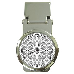 Mandala Line Art Black And White Money Clip Watches by Amaryn4rt