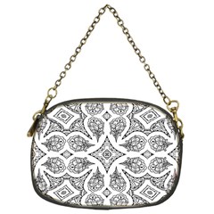 Mandala Line Art Black And White Chain Purses (one Side)  by Amaryn4rt