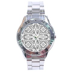 Mandala Line Art Black And White Stainless Steel Analogue Watch by Amaryn4rt