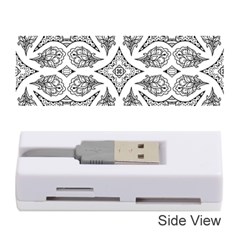 Mandala Line Art Black And White Memory Card Reader (stick)  by Amaryn4rt