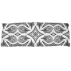 Mandala Line Art Black And White Body Pillow Case Dakimakura (two Sides) by Amaryn4rt