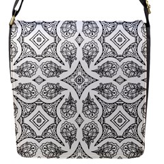 Mandala Line Art Black And White Flap Messenger Bag (s) by Amaryn4rt