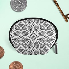 Mandala Line Art Black And White Accessory Pouches (small)  by Amaryn4rt