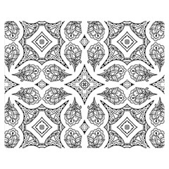 Mandala Line Art Black And White Double Sided Flano Blanket (medium)  by Amaryn4rt