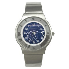 Light Movement Pattern Abstract Stainless Steel Watch by Amaryn4rt