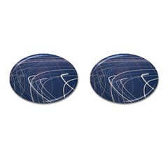 Light Movement Pattern Abstract Cufflinks (oval) by Amaryn4rt