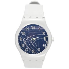 Light Movement Pattern Abstract Round Plastic Sport Watch (m)