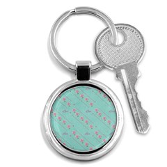 Love Flower Blue Background Texture Key Chains (round)  by Amaryn4rt