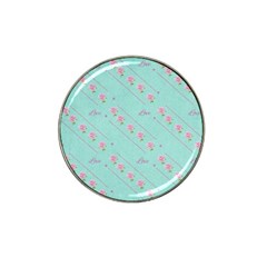 Love Flower Blue Background Texture Hat Clip Ball Marker by Amaryn4rt