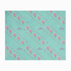 Love Flower Blue Background Texture Small Glasses Cloth by Amaryn4rt