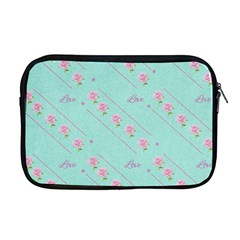 Love Flower Blue Background Texture Apple Macbook Pro 17  Zipper Case