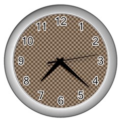 Pattern Background Diamonds Plaid Wall Clocks (silver)  by Amaryn4rt