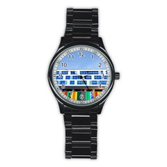 Office Building Stainless Steel Round Watch by Amaryn4rt