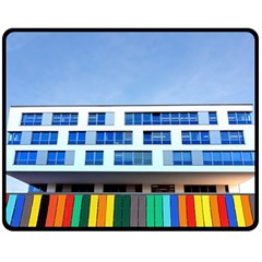 Office Building Double Sided Fleece Blanket (medium)  by Amaryn4rt