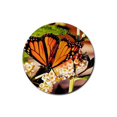 Monarch Butterfly Nature Orange Rubber Round Coaster (4 Pack)  by Amaryn4rt