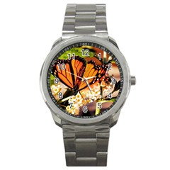 Monarch Butterfly Nature Orange Sport Metal Watch by Amaryn4rt