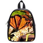 Monarch Butterfly Nature Orange School Bags (Small)  Front